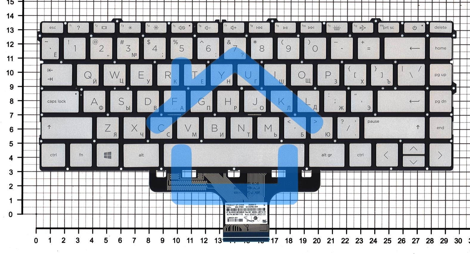 Клавиатура для ноутбука HP Pavilion 14-DV 14-DW gold
