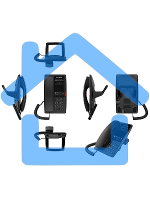 Гостиничный IP-телефон Fanvil H4W WIFI Hotel Phone 2 SIP Lines 1 USB Port for phone charging 5 Soft keys prograммable service hotline 2.4GHz&5GHz,Wi-Fi 6 PoE HD Voice PSU