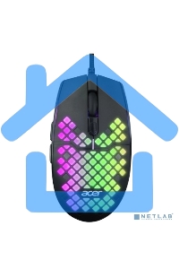 Мышь проводная Acer OMW134 черный, 3200 dpi, USB, кнопки - 6