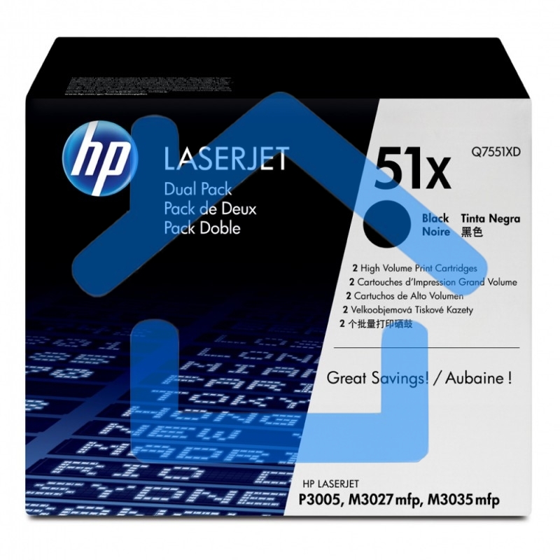 Картридж лазерный HP Q7551XD черный двойная упаковка для LaserJet P3005/M3027mfp/M3035mfp 2 x 13000стр.