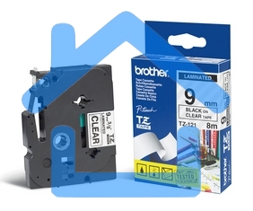 Картридж Brother TZ-E221 9 мм, 8 м, черный шрифт, белый фон, для BROTHER P-Touch