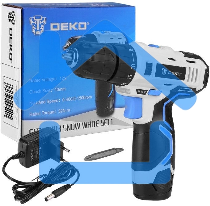 Дрель-шуруповерт Deko GCD12DU3, 12 В, 1.5 Ач, аккумуляторная