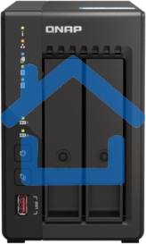 SMB QNAP TS-253E-8G NAS, 2-tray w/o HDD. 2xHDMI-port. 4-core Celeron J6412 2-2.6 GHz, 8Gb DDR, 2x2.5Gb LAN, 2 x M.2 2280 PCIe Gen 3 x2, 2x USB 3.2 Gen 2 (10Gbps) Port, 2x USB 2.0 port