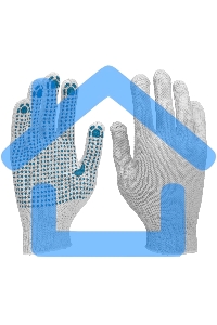 Перчатки трикотажные, с ПВХ точкой, 5 пар в упаковке, 7 класс Россия