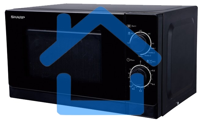 Микроволновая печь Sharp R6000RK черный, 20 л, 800 Вт, переключатели - поворотный механизм