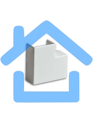 Угол плоский (поворот на 90град.) 16х16 бел. Рувинил ПВР-16х16