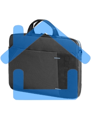 Сумка для ноутбука Сумка Continent CC-205Gb,(нейлон, серый, с голубой отстрочкой, 15,6'')