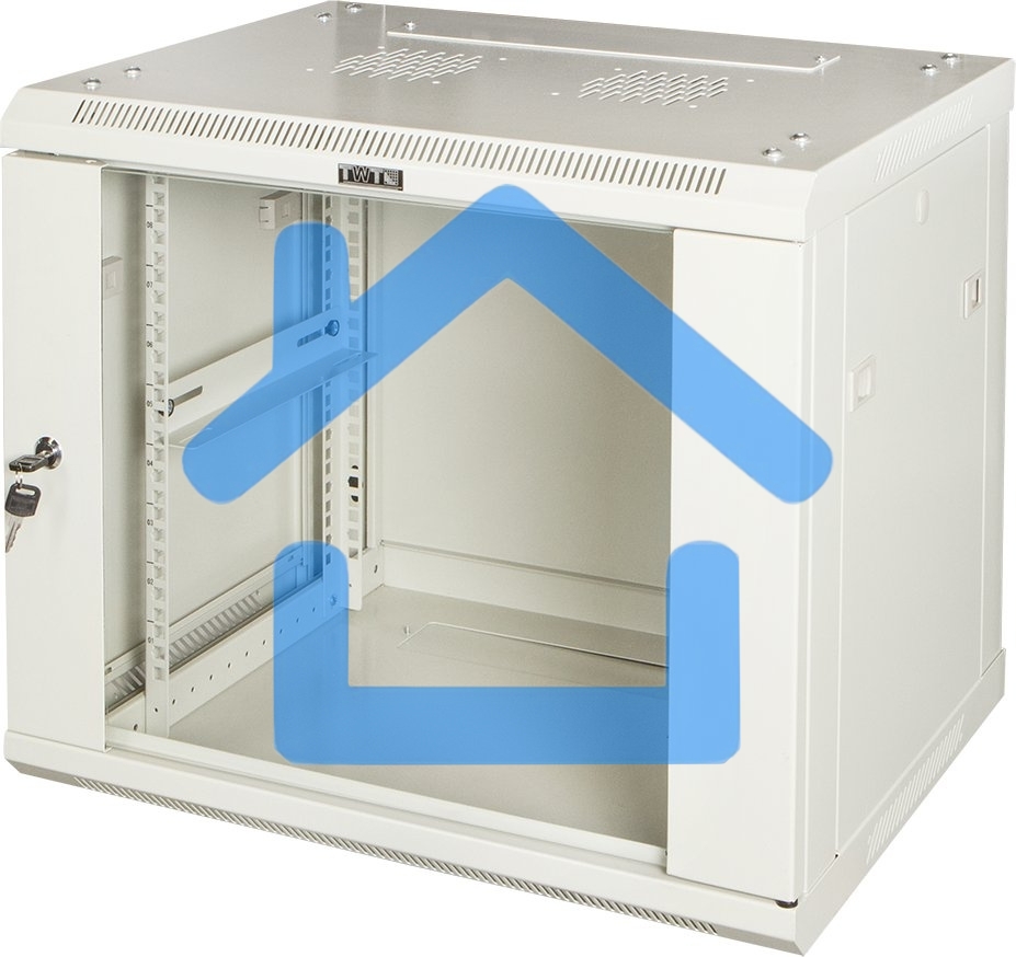 Шкаф настенный серии Pro, 12U 600x450, стеклянная дверь
