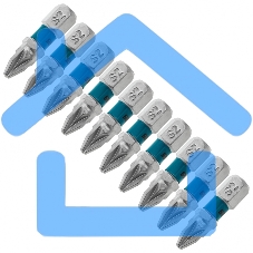 Набор бит GROSS РZ2x25, сталь S2, 10шт 11340