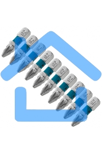 Набор бит GROSS РZ2x25, сталь S2, 10шт 11340
