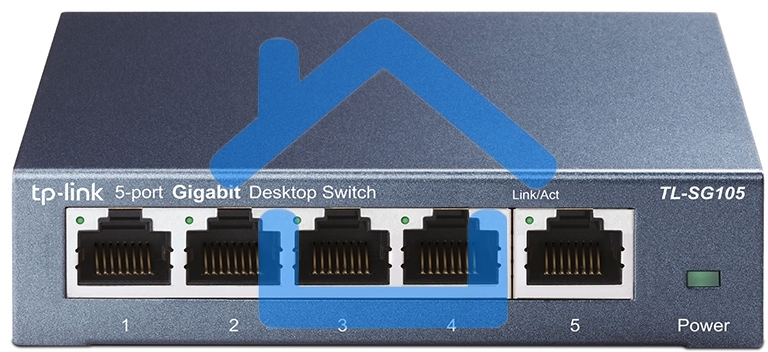 Коммутатор TP-Link SOHO TL-SG105 5-port Desktop Gigabit Switch, 5 10/100/1000M RJ45 ports, metal case