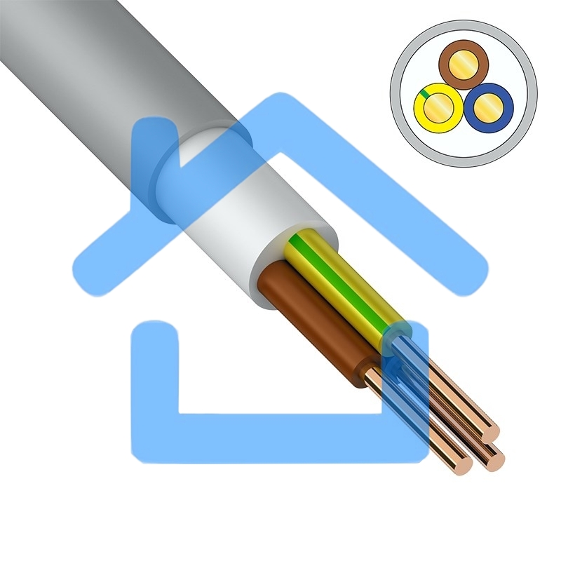 Кабель силовой медный NUM-J 3x2,5 мм² 100 м ГОСТ 31996-2012, ТУ 3520-015-38229892-2015