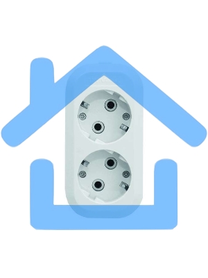 Колодка удлинителя 2-м АВС-пл. с заземл. UNIVersal E302