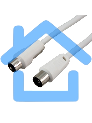 Шнур ТВ гнездо - ТВ штекер, длина 10 м етров, белый Rexant 18-0007