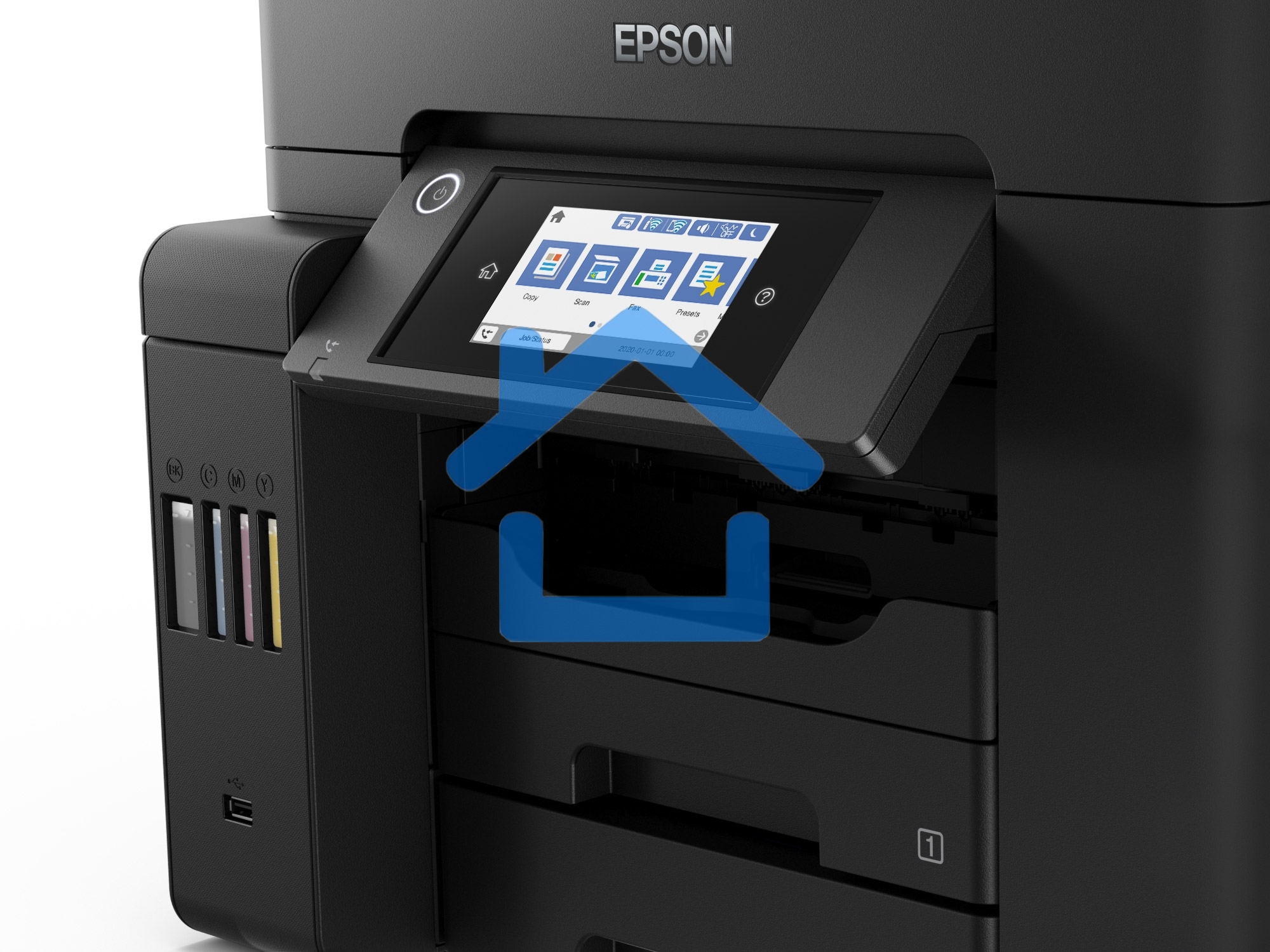 МФУ струйное Epson L6550 (C11CJ30404), A4, цветной, печ. до 25/12 стр/мин.(ч/б/цв.), скан. до 27.5 стр/мин., 4800x2400 dpi (печ.), 2400x1200 dpi (скан.), Ethernet, USB, Wi-Fi