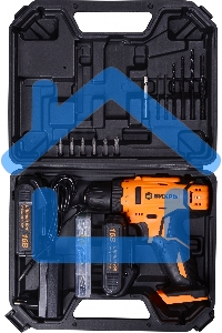 Дрель-шуруповерт Вихрь ДА-16Л-2КА 72/14/49, Аккумуляторная, 16В, 2 АКБ, Кейс