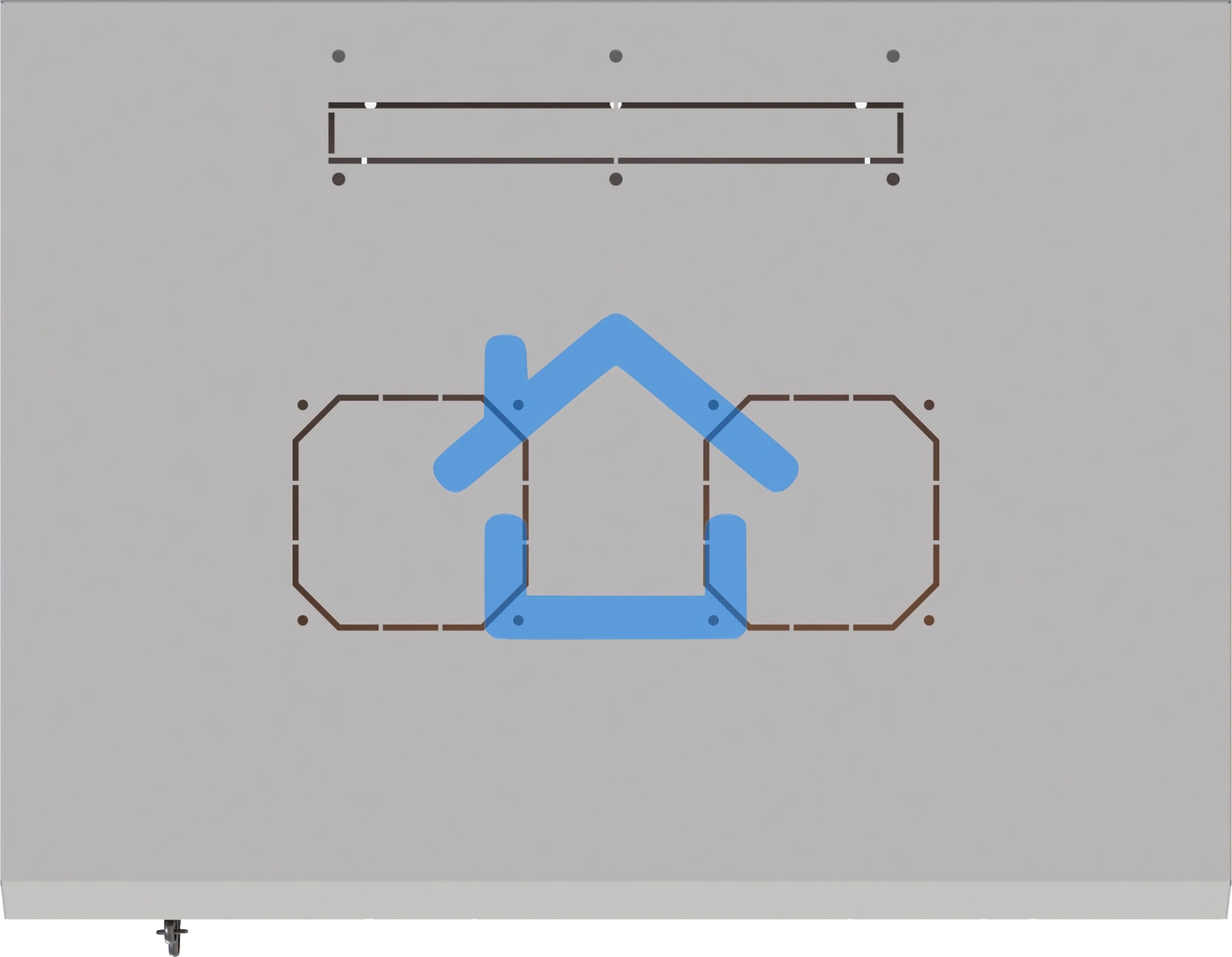 Шкаф коммутационный Suprlan (05-1506) настенный 15U 600x600мм пер.дв.стекл направл.под закл.гайки 70кг RAL 7035 535мм 29.7кг 750мм