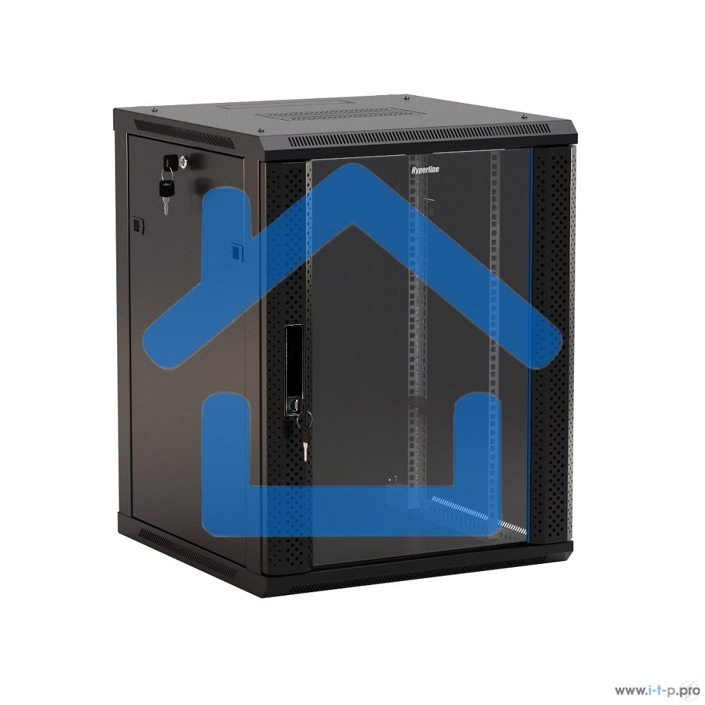 Шкаф настенный Hyperline TWB-1245-GP-RAL9004 19-дюймовый (19