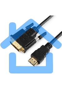 Кабель HDMI-DVI Cablexpert CC-HDMI-DVI-7.5MC, 19M/19M, single link, медь, позол.разъемы, экран, 7.5м, черный, пакет