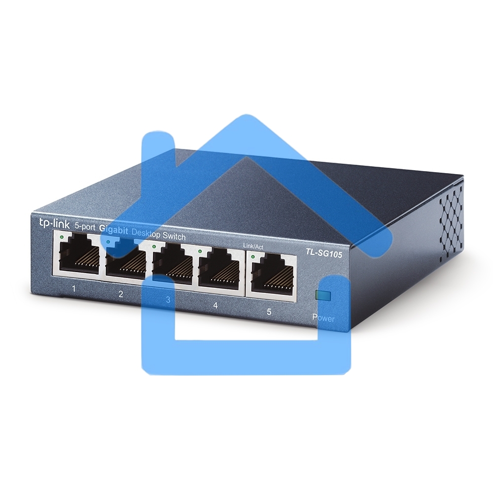 Коммутатор TP-Link SOHO TL-SG105 5-port Desktop Gigabit Switch, 5 10/100/1000M RJ45 ports, metal case