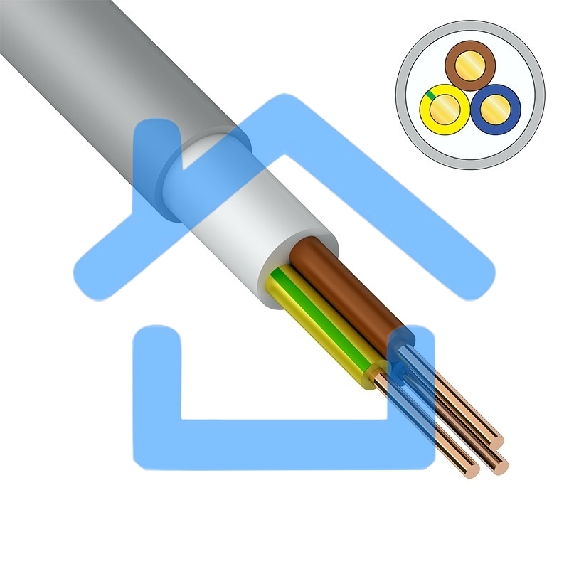 Кабель силовой медный NUM-J 3x1,5 мм² 100 м ГОСТ 31996-2012, ТУ 3520-015-38229892-2015
