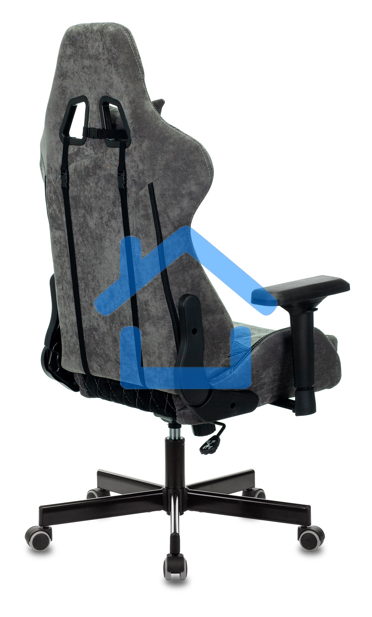 Кресло игровое Бюрократ VIKING 7 KNIGHT B FABRIC черный текстиль/эко.кожа крестовина металл/пластик