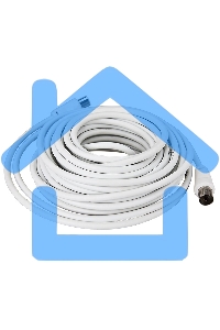 Шнур ТВ гнездо - ТВ штекер, длина 10 м етров, белый Rexant 18-0007