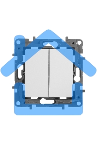 Выключатель двухклавишный 10AX винтовые зажимы ETIKA, белый