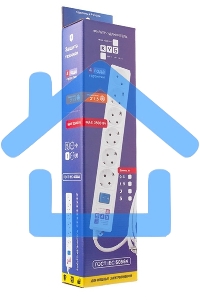 Сетевой фильтр Power Cube 1,9 м 6 розеток (белый) 16B/3,5кВт