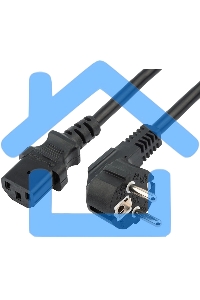 Шнур сетевой, евровилка угловая - евроразъем С13, кабель 3x0,75 мм², длина 3 метра (PVC пакет) Rexant