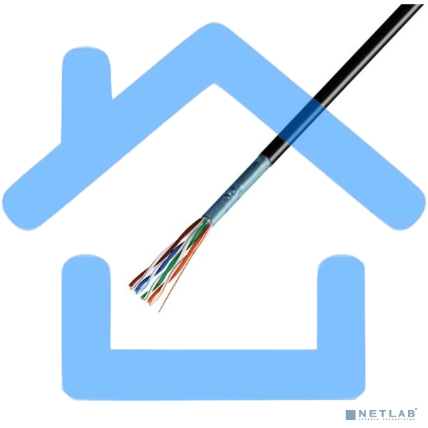 Кабель витая пара Rexant F/UTP, категория 5e, ZH нг(А)-HF, 4PR, 24AWG, внешний, черный, 305 м