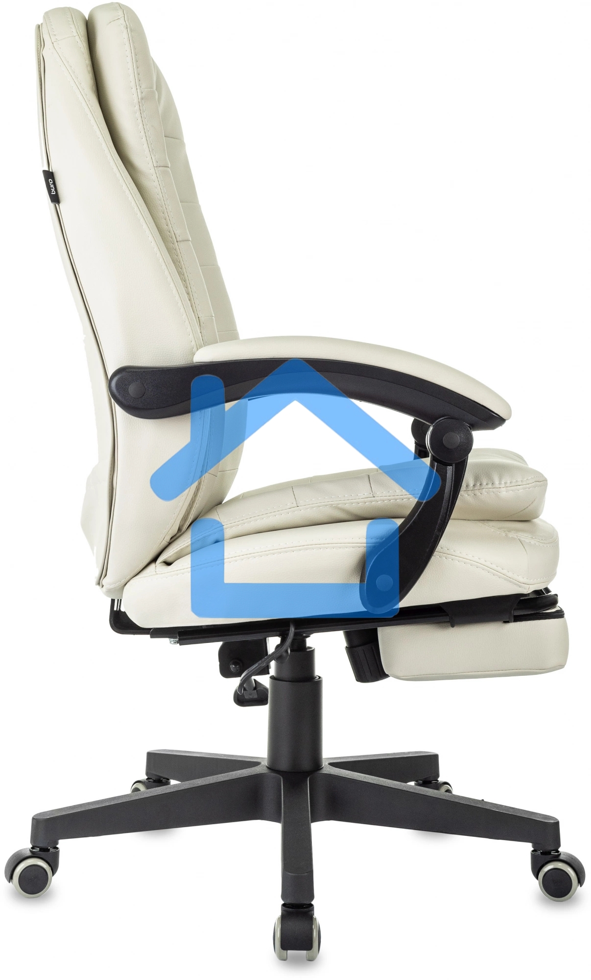 Кресло руководителя Бюрократ T-9950MSG-F слоновая кость эко.кожа, крестов. пластик подст. для ног