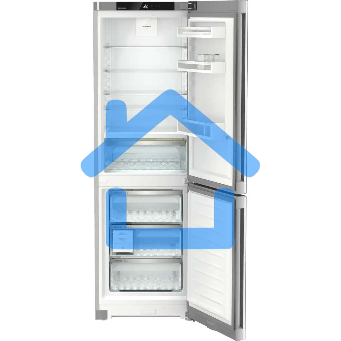 Холодильник Liebherr Plus CBNsdc 522i-22 001 серебристый SmartSteel двухкамерный 216/94л морозилка снизу, No Frost
