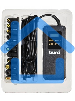 Блок питания Buro BUM-0065A90 автоматический 90W 12V-20V 11-connectors 5A 1xUSB 2.1A от бытовой электросети LСD индикатор