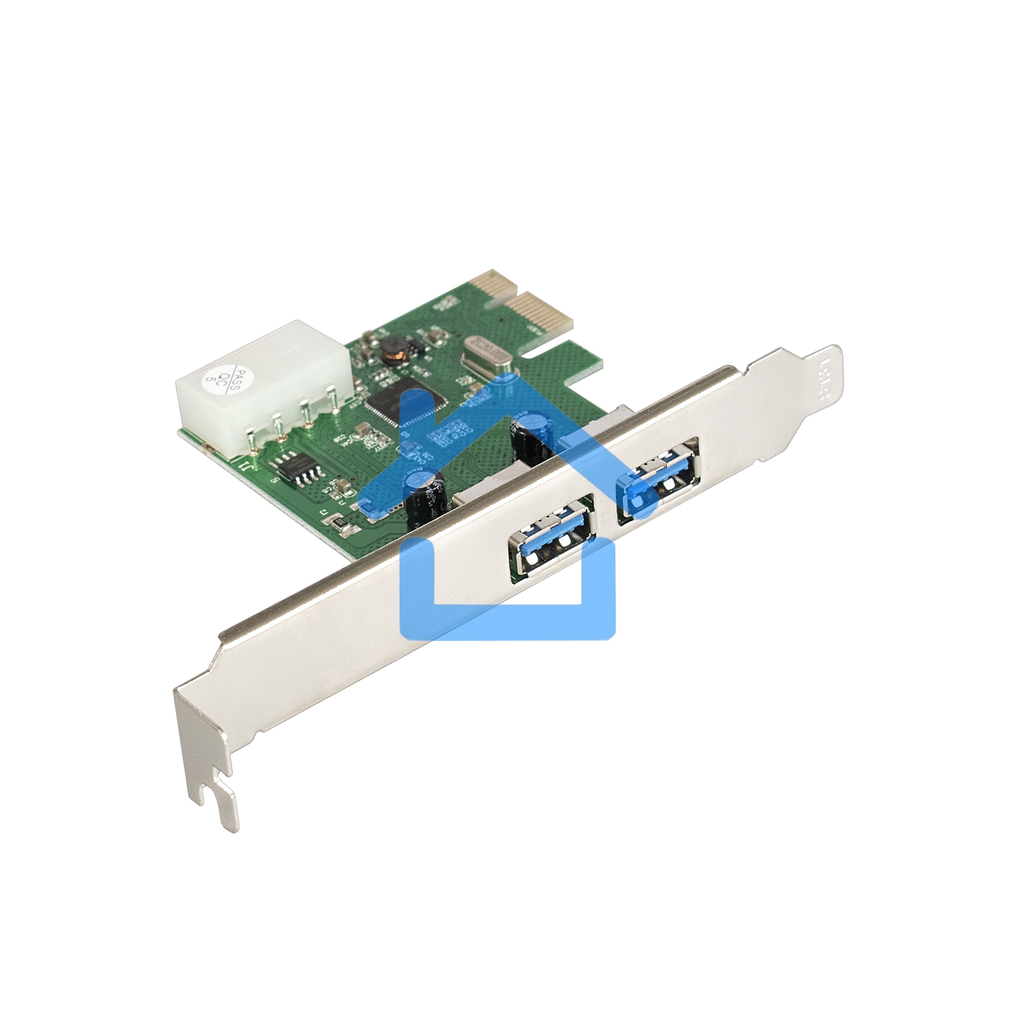 Контроллер ExeGate EXE-319 PCI-E 2.0, 2*USB 3.0 ext, разъем доп.питания (OEM)