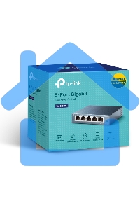 Коммутатор TP-Link SOHO TL-SG105 5-port Desktop Gigabit Switch, 5 10/100/1000M RJ45 ports, metal case