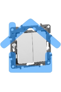 Выключатель двухклавишный 10AX винтовые зажимы ETIKA, белый