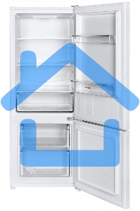 Холодильник Maunfeld MFF144SFW белый глянц. двухкамерный 154/52л морозилка снизу, ручная разморозка