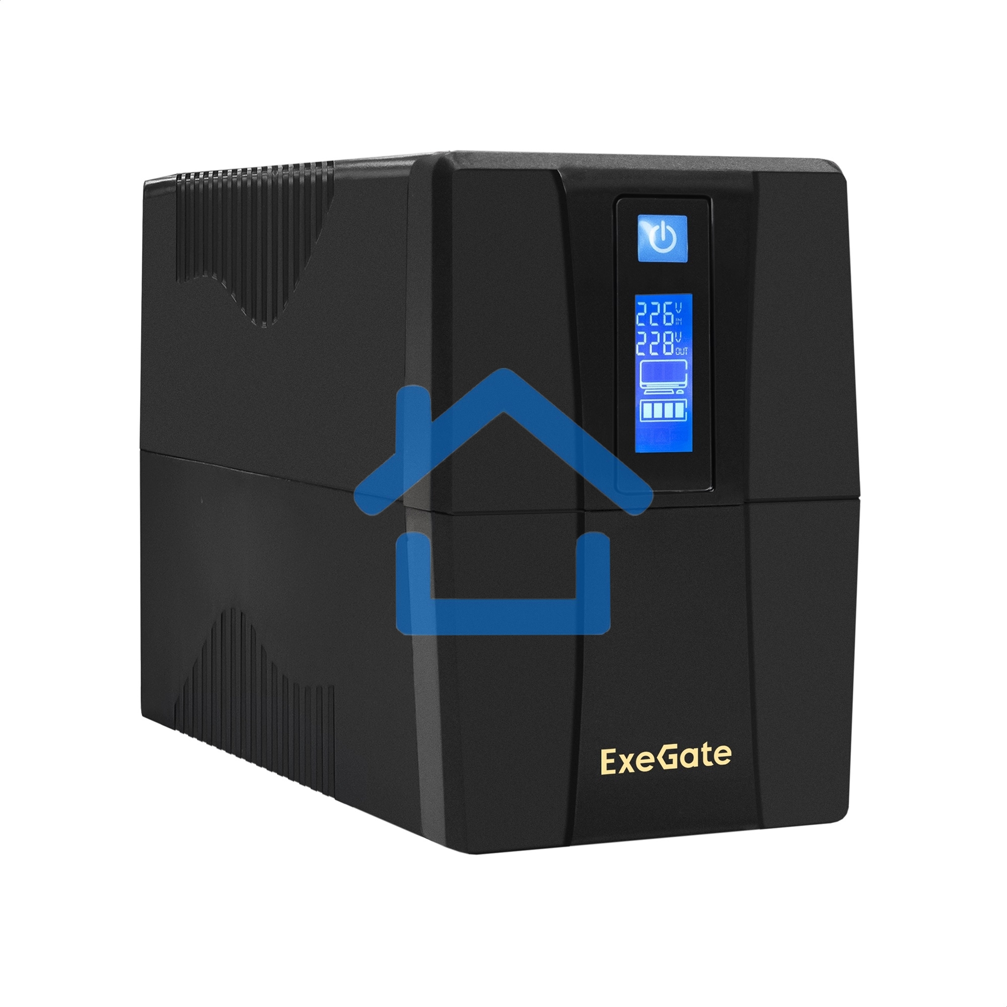 Источник бесперебойного питания ExeGate Power Smart ULB-1000.LCD.AVR.2SH 1000VA/550W, LCD, AVR, 2*Schuko, черный