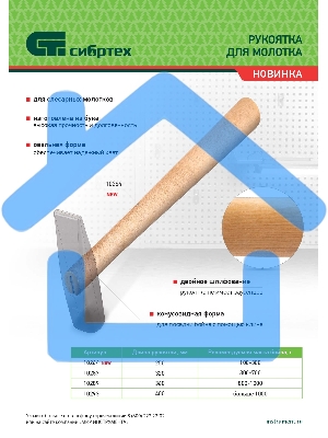 Рукоятка для молотка, шлифованная, БУК, 360 мм Сибртех