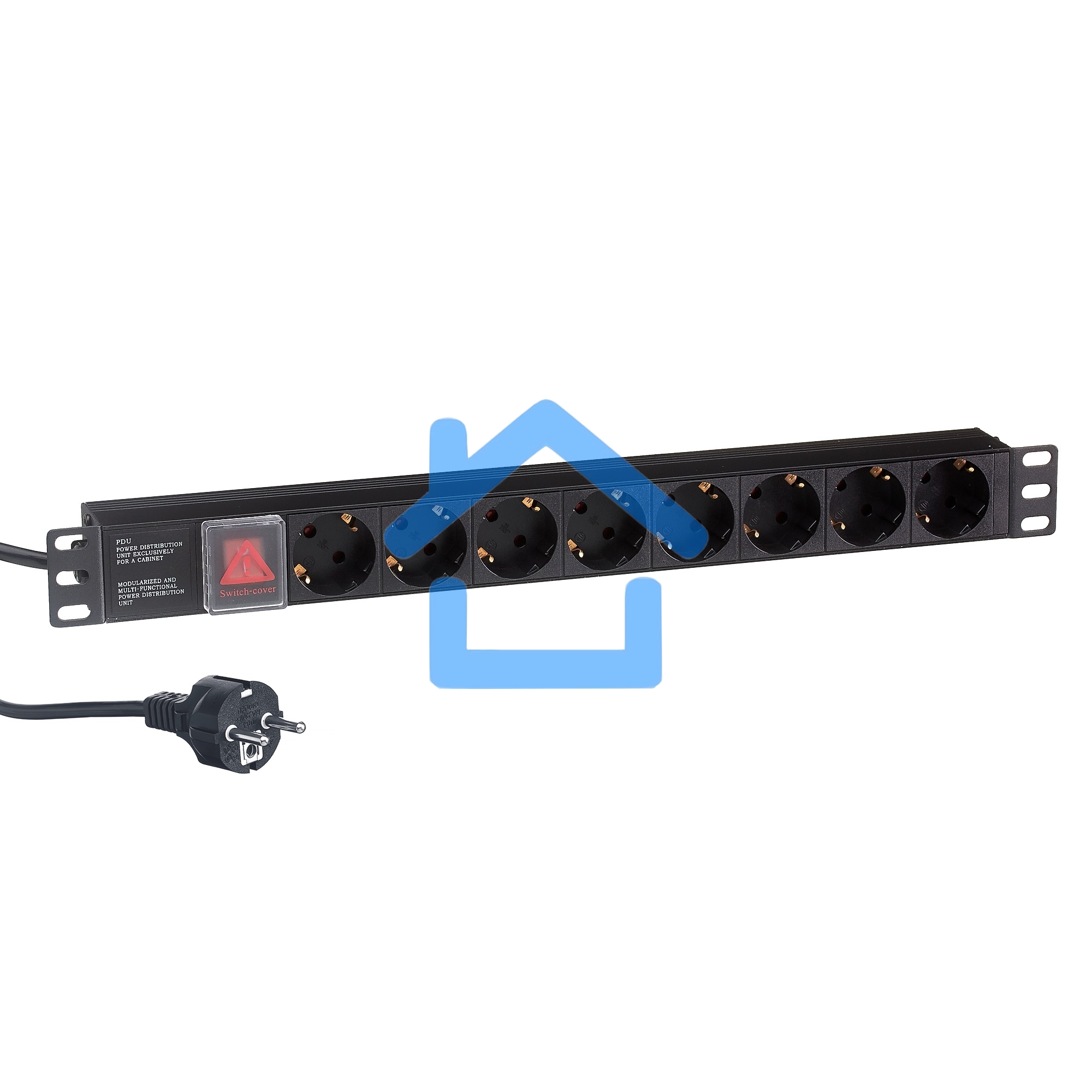 Блок розеток горизонтальный ExeGate ServerPro PDU-19H803 Al-8S-EU2-SW, 19