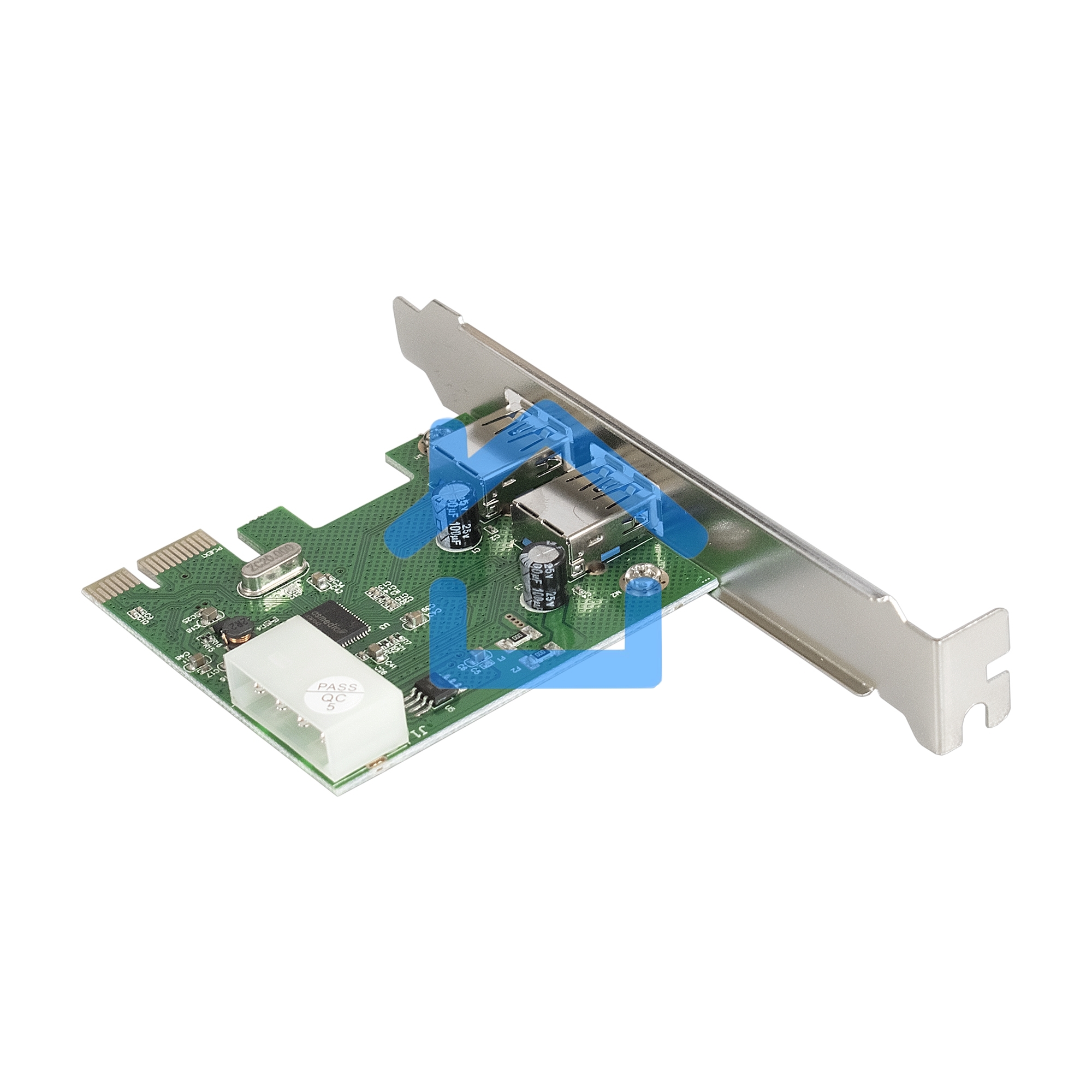 Контроллер ExeGate EXE-319 PCI-E 2.0, 2*USB 3.0 ext, разъем доп.питания (OEM)