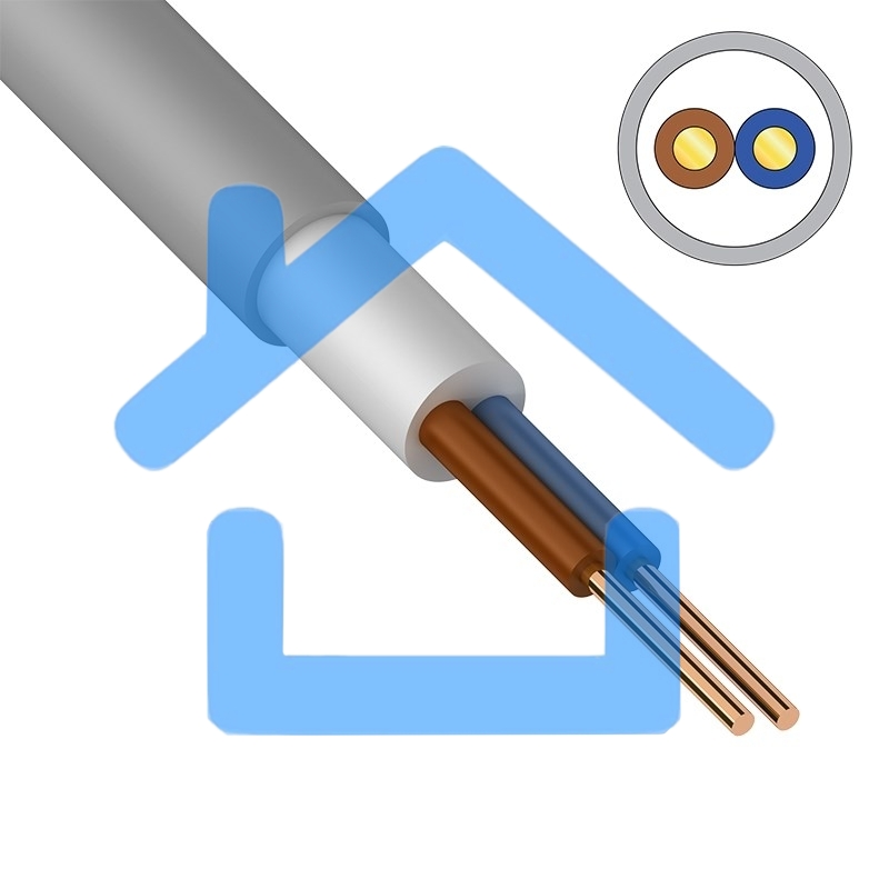 Кабель силовой медный NUM-O 2x1,5 мм² 100 м ГОСТ 31996-2012, ТУ 3520-015-38229892-2015
