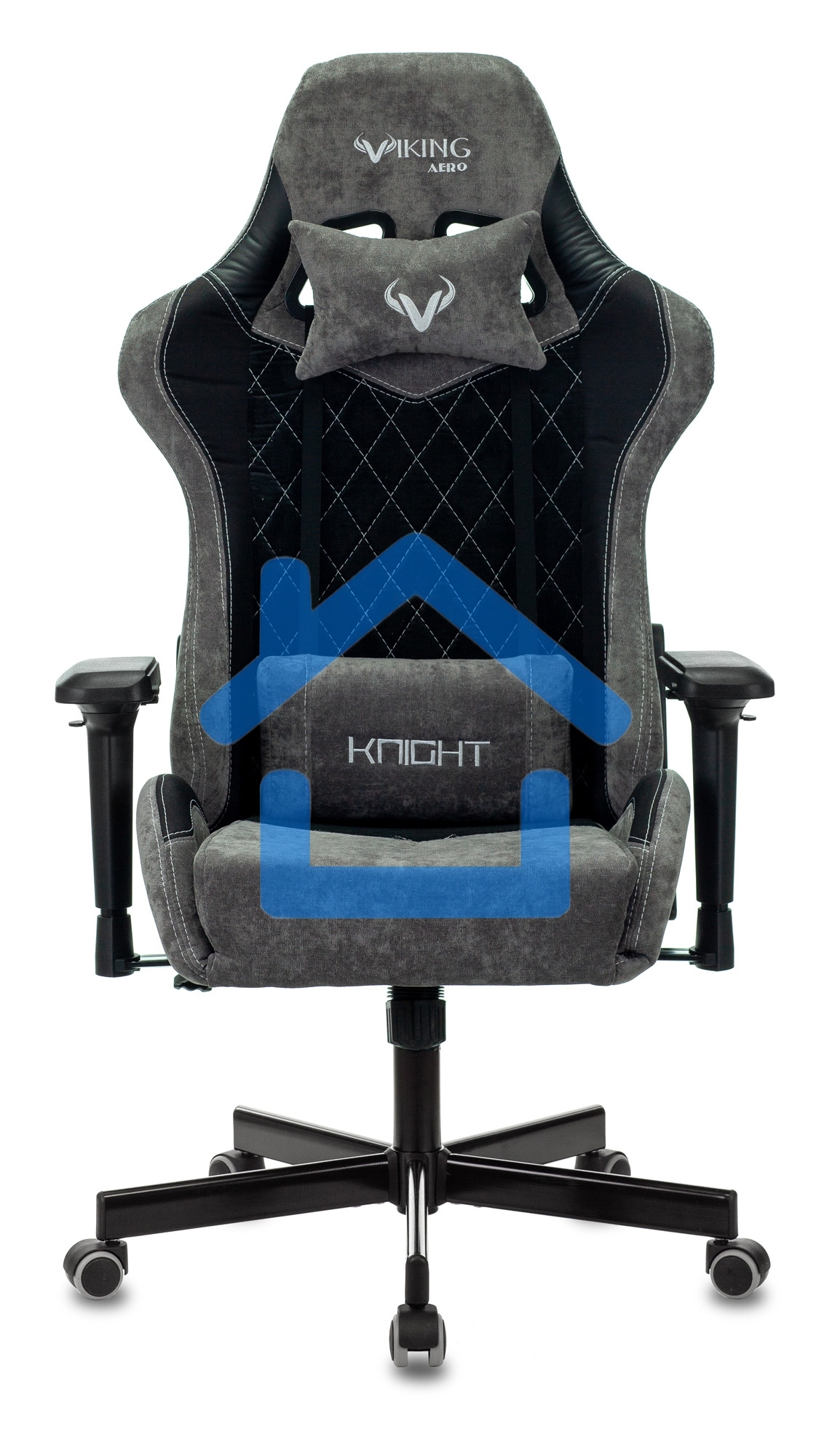 Кресло игровое Бюрократ VIKING 7 KNIGHT B FABRIC черный текстиль/эко.кожа крестовина металл/пластик