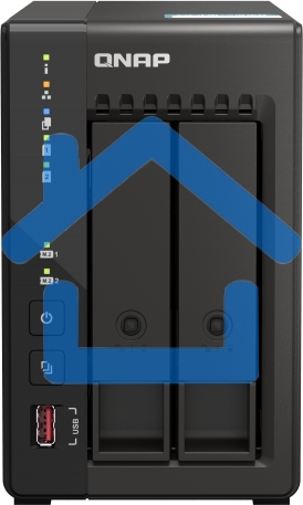 SMB QNAP TS-253E-8G NAS, 2-tray w/o HDD. 2xHDMI-port. 4-core Celeron J6412 2-2.6 GHz, 8Gb DDR, 2x2.5Gb LAN, 2 x M.2 2280 PCIe Gen 3 x2, 2x USB 3.2 Gen 2 (10Gbps) Port, 2x USB 2.0 port