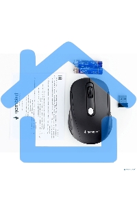 Мышь беспроводная Gembird MUSW-420 черный, 1600 dpi, радиоканал, USB, кнопки - 4