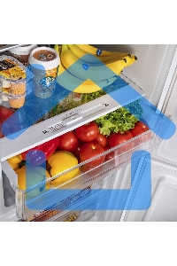 Холодильник Maunfeld MFF144SFW белый глянц. двухкамерный 154/52л морозилка снизу, ручная разморозка