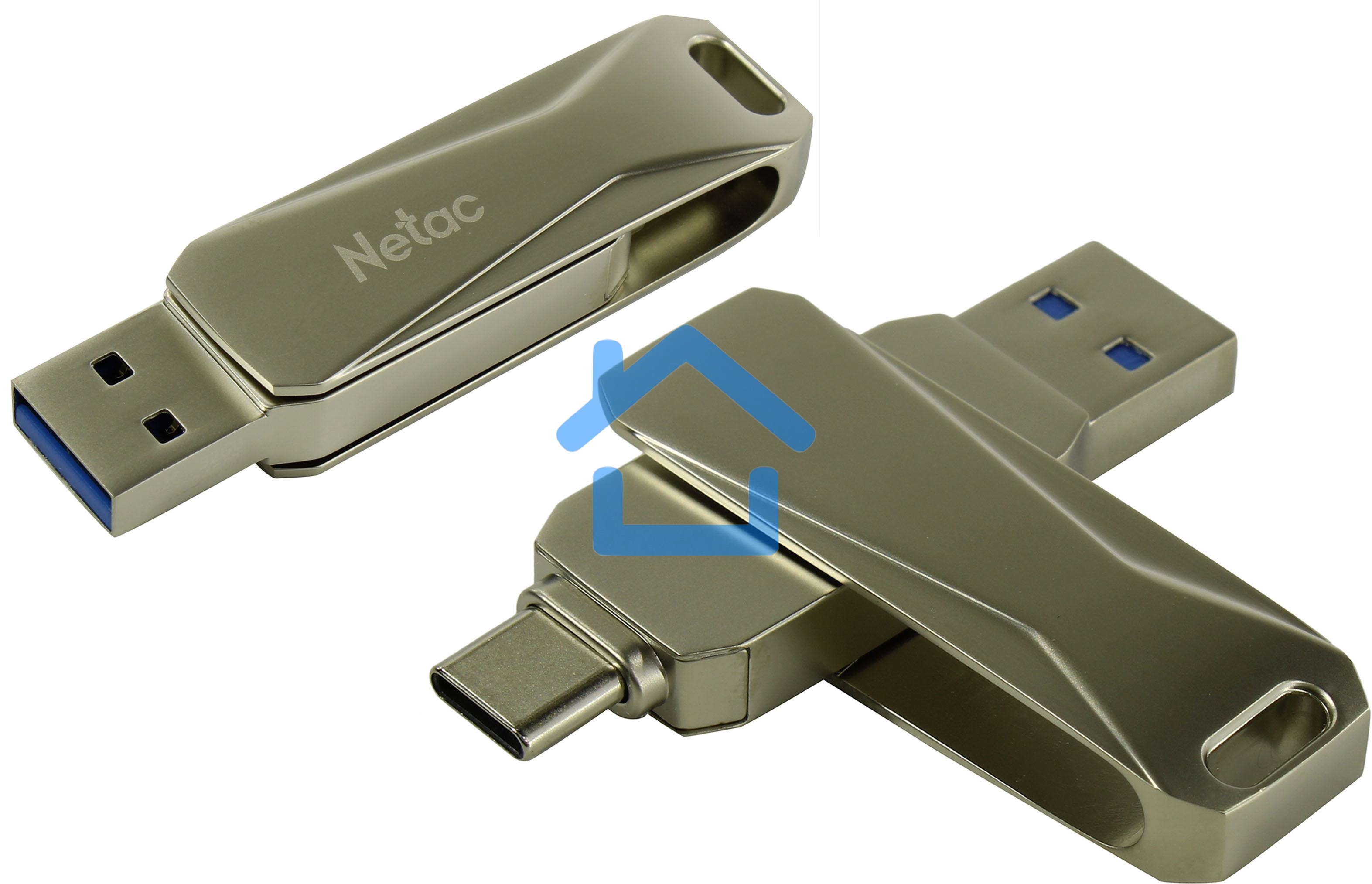 Флешка USB R/W Drive Netac U782C NT03U782C-128G-30PN dual USB3.0+TypeC 128Gb, retail version