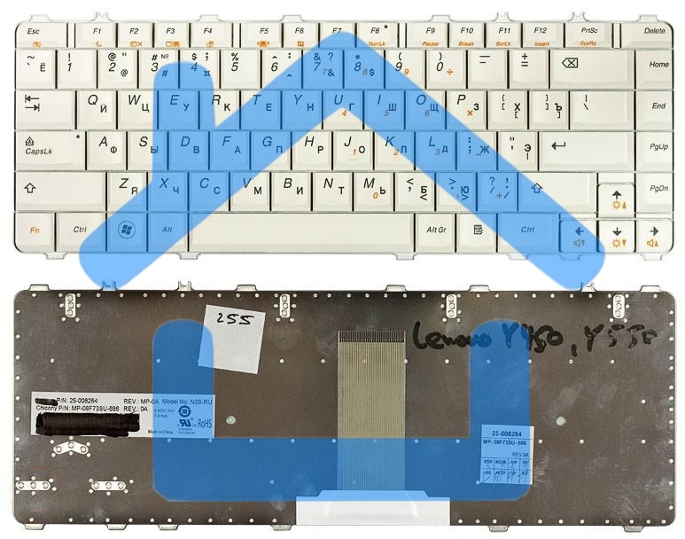 Клавиатура для ноутбука Lenovo IdeaPad Y450 Y450A Y450G Y550 Y550A Y460 Y560 B460 белый