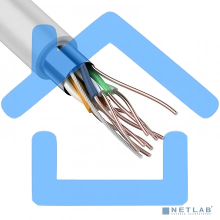 Кабель витая пара Rexant F/UTP, категория 5e, ZH нг(А)-HF, 4PR, 24AWG, внутренний, серый, 305 м